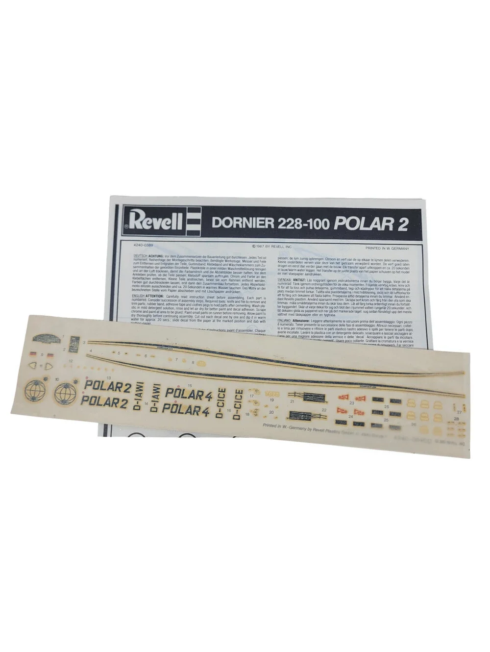 Revell Dornier 228-100 Polar 2 1/72 Scale Model Airplane Kit 4240 Vintage Open